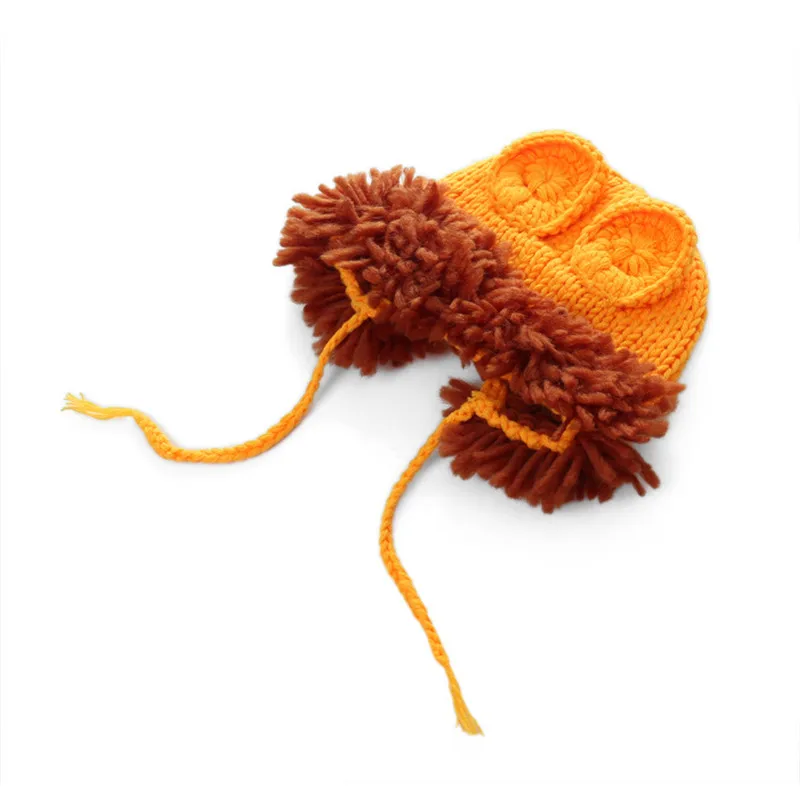 Cute Lion Crochet Knitted Newborn Photography Props Lions Animals Baby Infant Souvenirs Clothing Set Costume Outfit Photo Shoot Props (3)