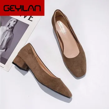 

Women Mary Janes Pumps Flock Black Dress Sweet High Heels Female Platform Classic Ankle Strap Thick Round Toe Shoes Ladies GY-56