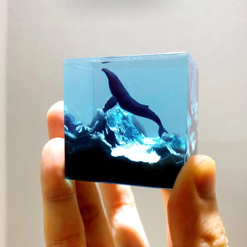Эпоксидный ручной работы морской Кит КИТ горный пик Кристалл Чи Тан Смола Украшение автомобиля креативный подарок