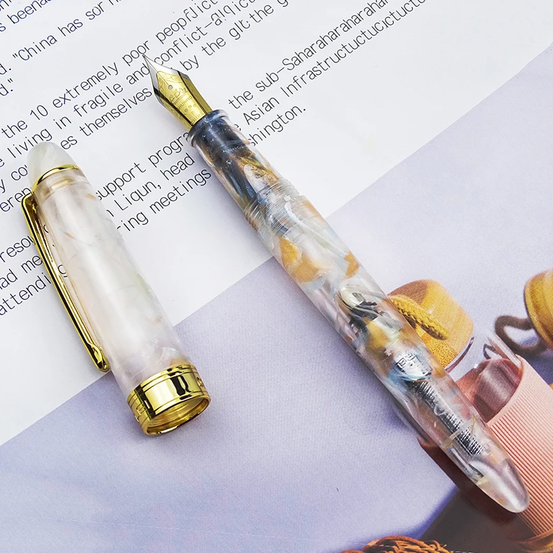 

LORELEI Acrylic Resin Transparent Fountain Pen, Quality Iridium EF/F 0.38/0.5mm with Converter Gift Ink Pen for Business Office