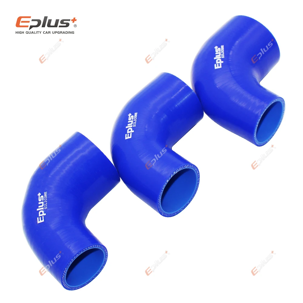 EPLUS Universal Silicone Tubing Hose 90 Degrees big to small Connector Car Intercooler Turbo Intake Pipe Coupler Blue Multi Size silicone hose,silicone hose connector