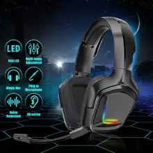 K20 RGB гарнитура со светодиодной вставкой Игровые наушники с микрофоном 3D объемный звук бас PC Gamer наушники для Xbox One PS4 телефон ноутбук