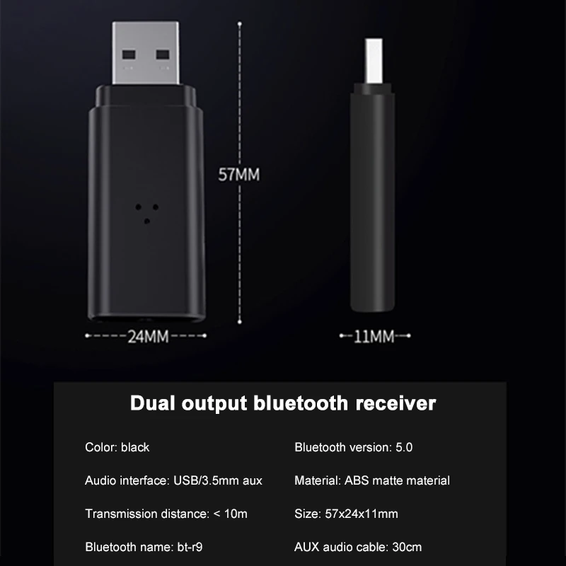 Bluetooth 5,0 приемник передатчик стерео Bluetooth AUX RCA USB 3,5 мм разъем аудио для ТВ ПК автомобильный комплект беспроводной мини-адаптер