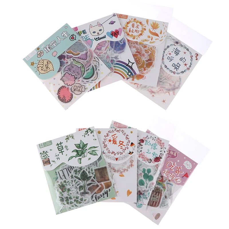 Memo Stickers 40pcs/pack Flowers Totem Pack Posted It Scrapbooking Stickers Stationery School Supplies