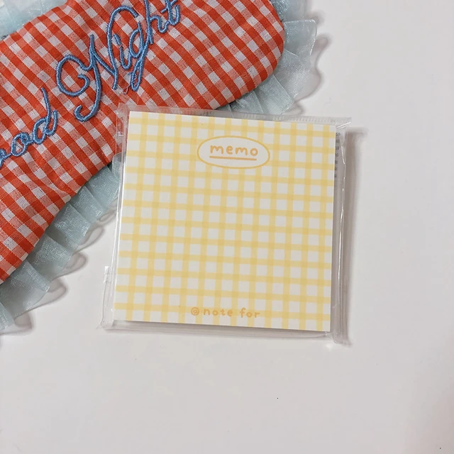100 Sheets Tulip Note Paper Simple Style Plaid Message Memo Pad Kawaii Stationery Notepad Office Leave Message Office Supplies 1Pc 100 sheets E