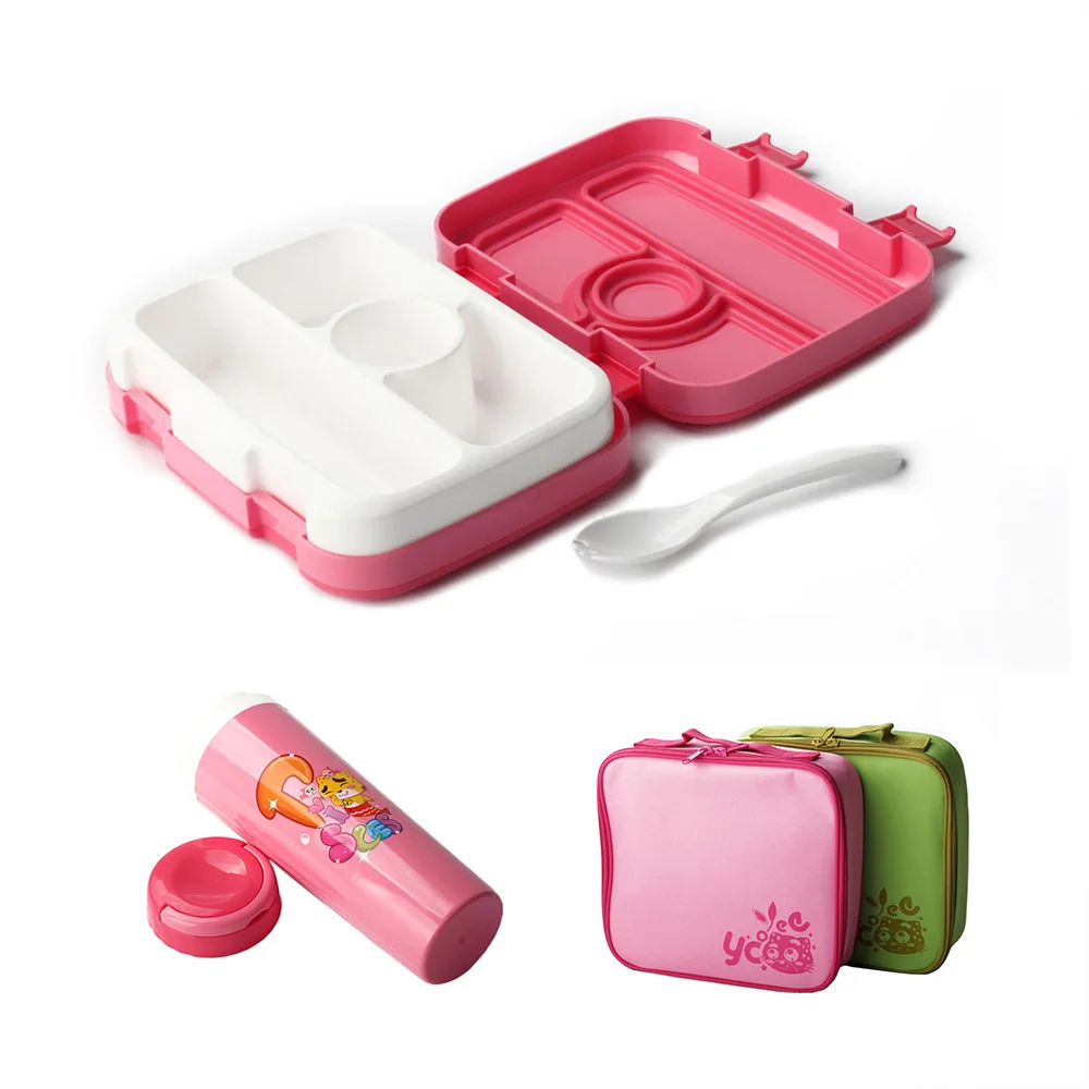 4-Pink Set TUUTH мультфильм коробка для завтрака пригодная для использования в микроволновке герметичный BPA Бесплатный комплект контейнеров для завтрака для детей студентов портативный набор коробочек для бэнто с бутылкой - Цвет: 4-Pink Set