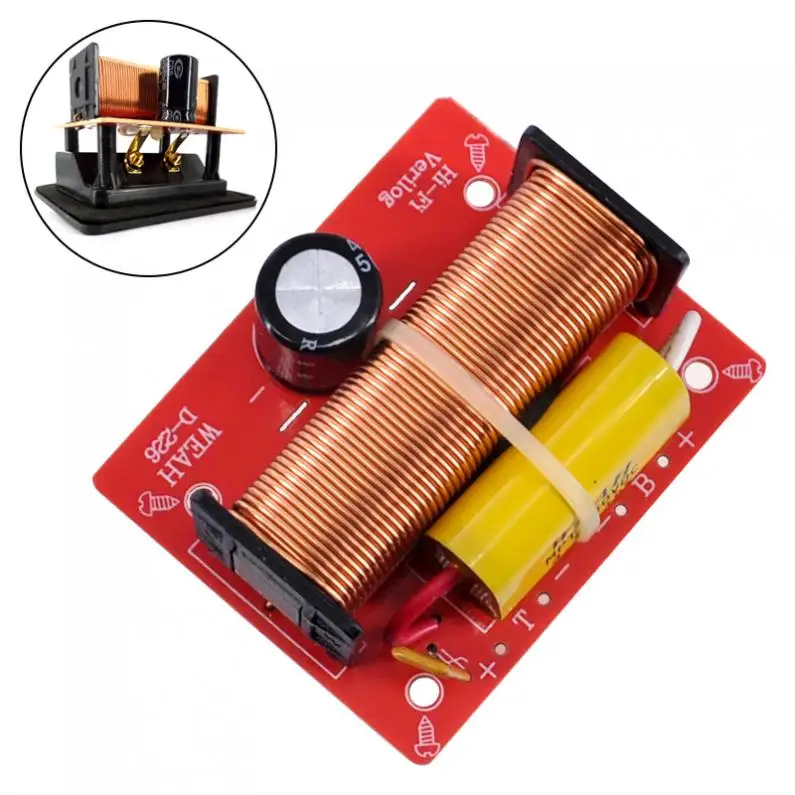 

1pcs D226 100W Speaker 2 Way Crossover Audio Treble + Bass Independent Crossover Speakers Filter Frequency Divider