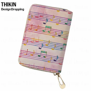 

THIKIN Fashion Paspoorthoesje Rainbow Music Note Pattern Women Leather Card Case Credit Card Holder Ladies Passport Id Case 2019