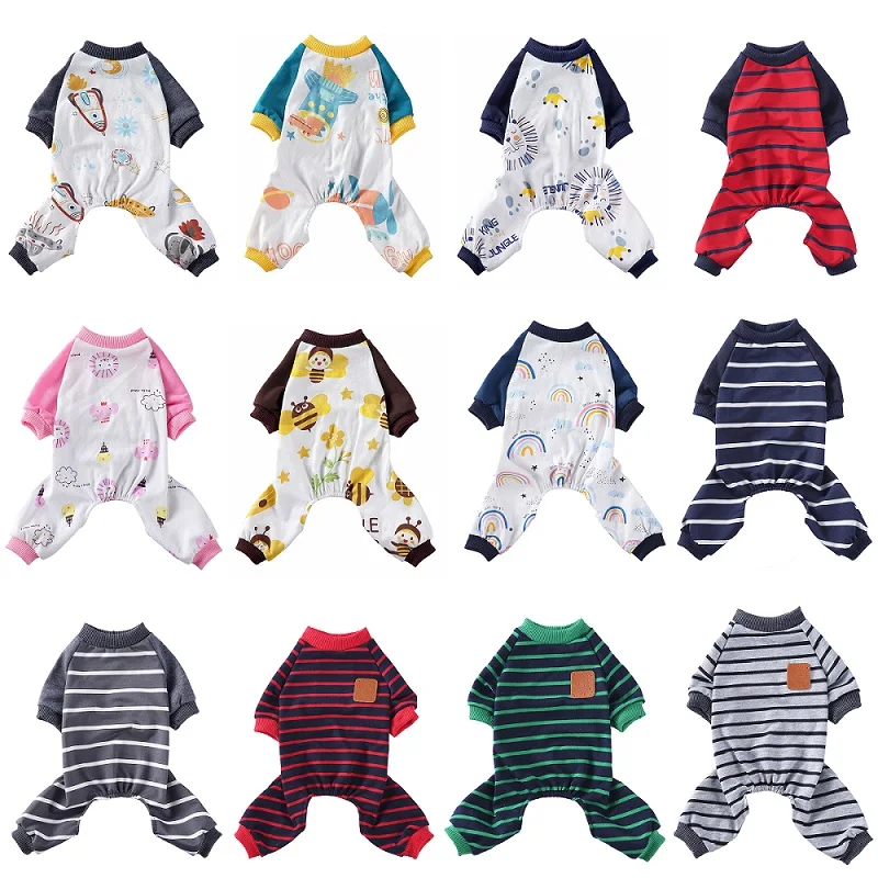 

High Quality Dog Clothes Pet Pajamas For Small Dogs Jumpsuit Cat Pyjama Cartoon Nightwear For Chihuahua Coat Pomeranian Shirt 35