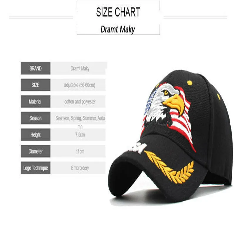 Модный американский флаг Орел бейсболка США 3D вышивка армейская тактическая хип-хоп Snapback Защитная Регулируемая уличная Солнцезащитная шляпа