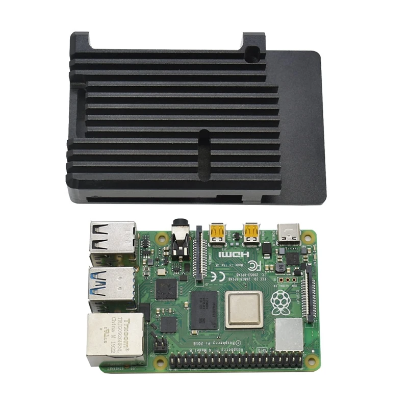  for Raspberry Pi 4 Model B 4GB RAM Support 2.4 / 5.0 GHz WIFI Bluetooth 5.0 with Aluminum CNC Alloy