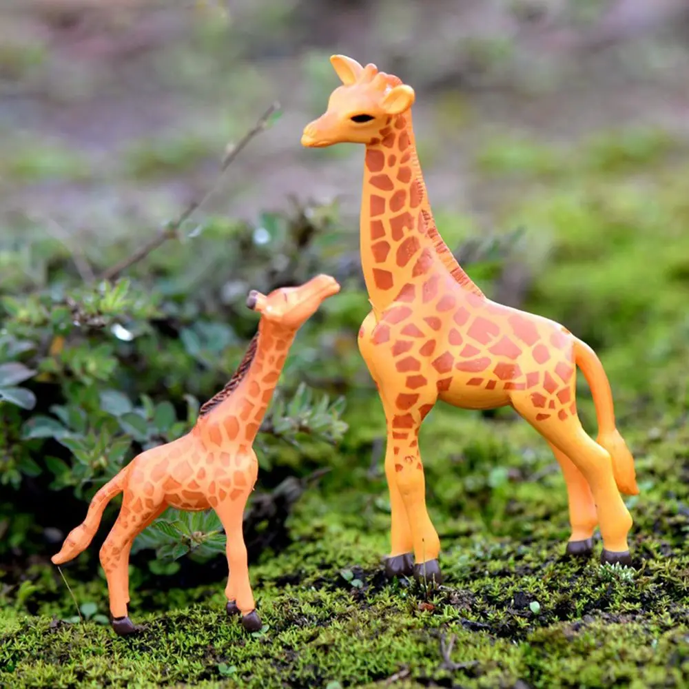 

2Pcs/Set Artificial Mini Sika Deer Giraffe Figurines Fairy Garden Miniatures Resin Crafts Figurines For Home Decoration