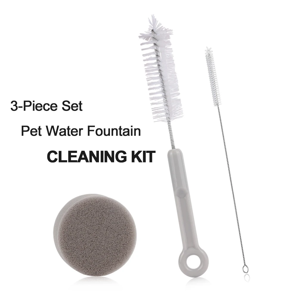 Dog Cat Water Fountain Cleaning Kit 3piece Set 2 Brushes 1 Sponge Pet