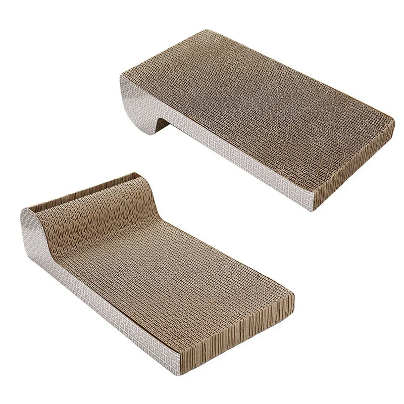 Игрушка для кошек, скретч-доска типа P, прямоугольная гофрированная бумажная кровать, коготь для кошек, Тренировочный Коврик с колокольчиком