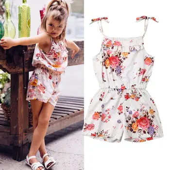 

Toddler Kid Girl Jumpsuit Summer Sleeveless Fashion Floral Floral Comfort Romper Baby Girl Overalls Outfit