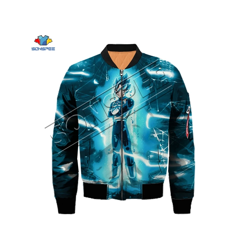 1 3D печать Dragon Ball Летающая куртка, Мужская зимняя теплая куртка-Авиатор, мотоциклетная куртка, бейсбольная куртка, хоккейная куртка - Цвет: 1