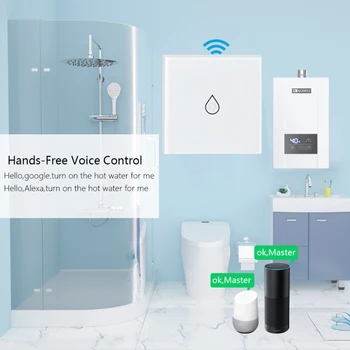 

4 PCS App remote Control WiFi boiler Switch tuya Smart 3000W Hot Water Heater wall Switch timer voice control by Google home