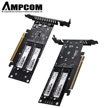 AMPCOM – carte d'extension M.2 X16 à 4X PCIE 4.0 GEN4, prend en charge 4 NVMe M.2 M key 2280 SSD jusqu'à 256 Gbps, prend en charge Bifurcation Raid