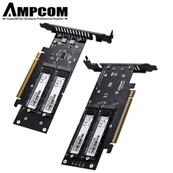AMPCOM – carte d'extension M.2 X16 à 4X PCIE 4.0 GEN4, prend en charge 4 NVMe M.2 M key 2280 SSD jusqu'à 256 Gbps, prend en charge Bifurcation Raid 