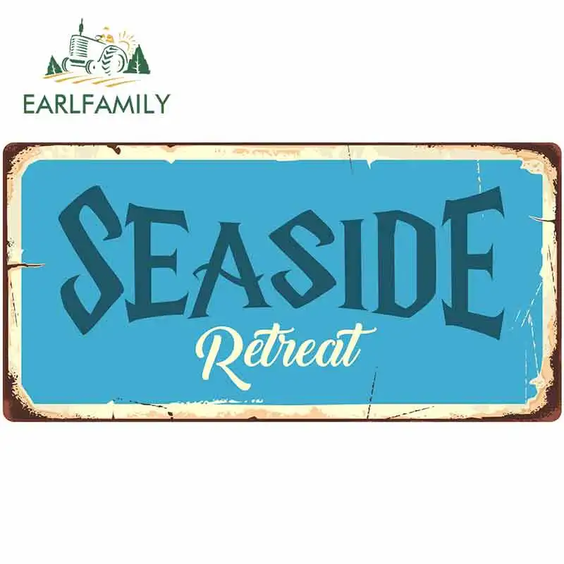 EARLFAMILY 13cm x 6.6cm for Seaside Retreat Sign Logo Funny Car Stickers Bumper RV VAN Fine Decal JDM Vinyl Car Accessories