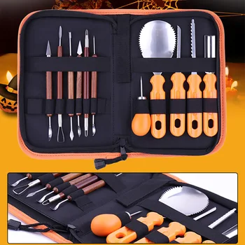 

11pcs Food Gouge Vegetable Kitchen Halloween Carving Tools Kit Knives Hand DIY Cutting Pumpkin Sculpture Chisel Fruit Peel