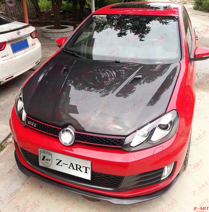 Z-ART капот двигателя из углеродного волокна для Golf 6 GTi 2008-2013 капот двигателя из углеродного волокна для Golf 6 R20 крышка двигателя из углеродного волокна