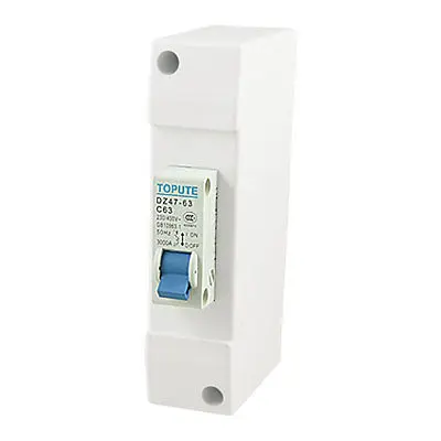 

Sinlge Pole Overload Miniature Circuit Breaker AC 230V/400V 63A w Case