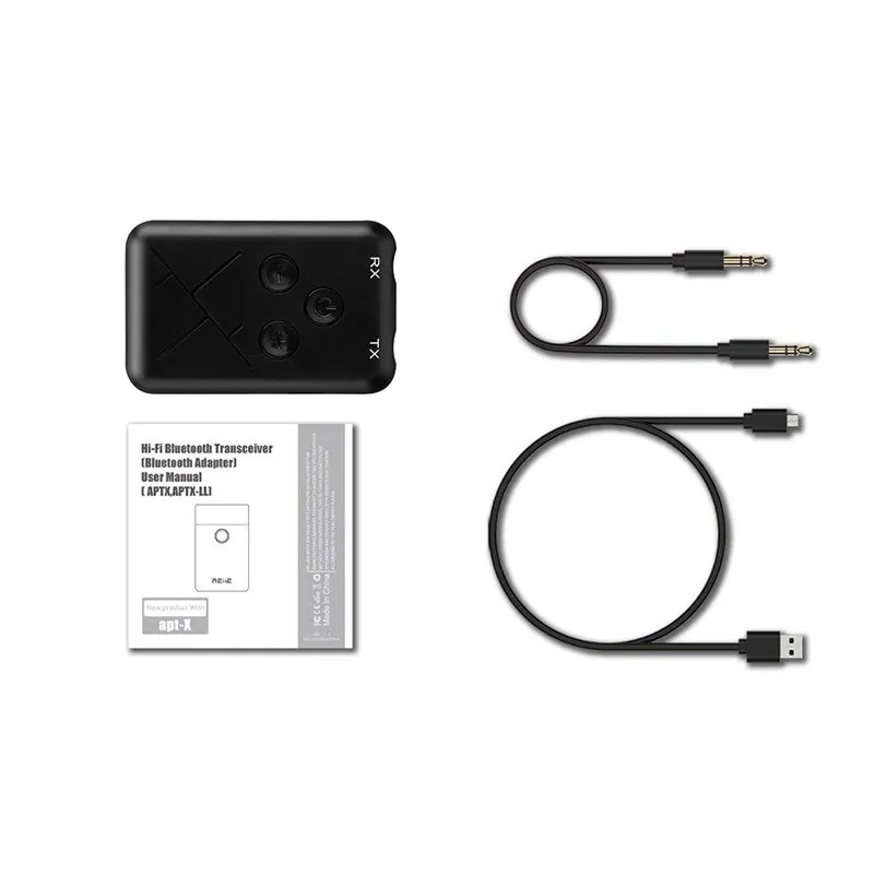 3.5mm AUX Audio Wireless adapter 5.0 Bluetooth Receiver 2 in 1 Adapter Stereo Transmitter for iphone Car TV PC Speaker - Цвет: Bluetooth v5.0
