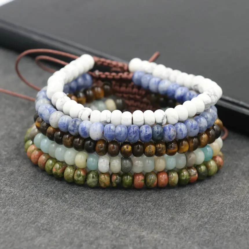 New Design Abacus Beads Bracelet Men Amazonite Natural Stone Bracelet For Women Girls Lucky Couple Bracelets Jewelry Lover Gift - Image 3
