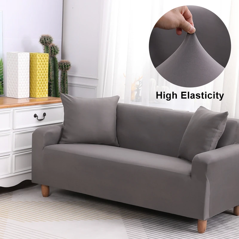 

Universal Elastic Sofa Cover Couch Cover Stretch Solid Color Corner Sofa Covers For Living Room Sectional Sofa Slipcovers Set