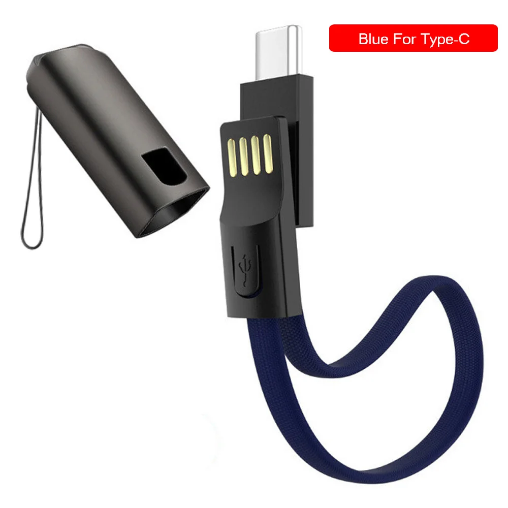 Шнур Дата кабель зарядный кабель type-C usb-зарядка 2.4A мини Быстрая зарядка кабель передачи данных для huawei Honor 8X 9X Pro - Цвет: Blue-TypeC