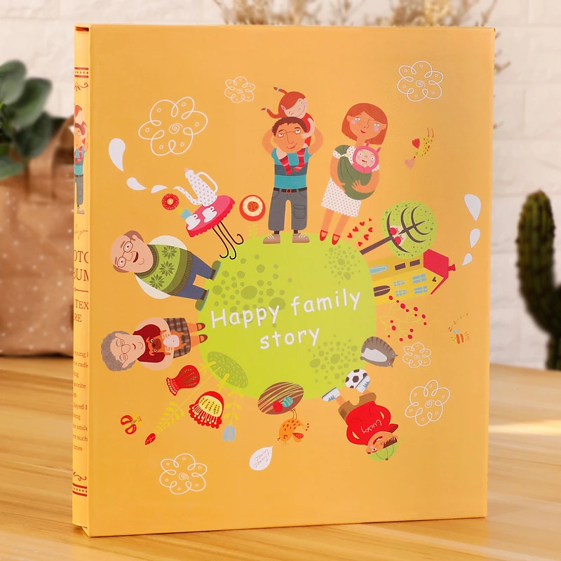 

New Photo Album Paper Cover 7 Inch Plastic 7 Inch 200 Pockets Large-capacity Family Children Baby Growth Insert Album