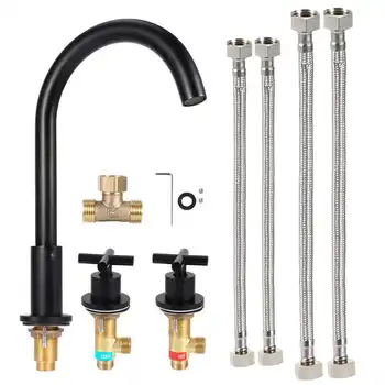 

Hot Cold Water Faucet Water Faucet Corrosion Resistant for Bathroom Hotel Public Place Toilet Kitchen