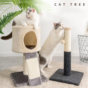 

Sisal Cat Climb Small-sized Kitty Cat Cat Catch Column The Cat Toys Cat Diving Platform Frame Flannelette