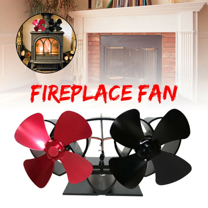 

8 Blade Stove Fan Fireplace Fire Heat Powered Saving Ecofan Wood Heater Fan 2in1