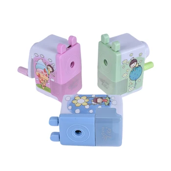 

Hand Crank Mechanical Accessory Sharpener Korean Style Creative Student Cartoon Print Pencil Sharpener For Kids School Supply