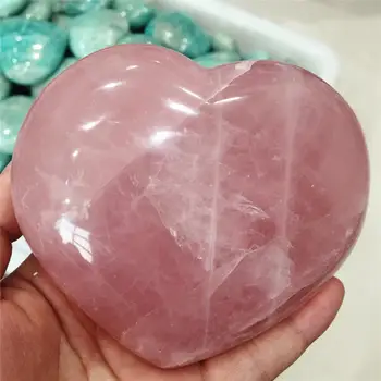 

1pcs Natural pink crystal carving heart shape crystal mineral gem furniture home decoration color beautiful