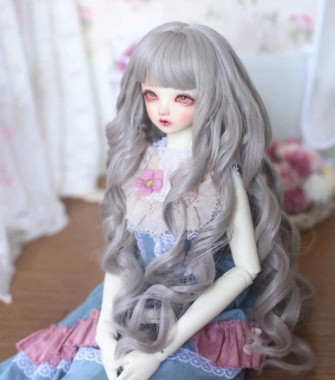 High temperature fiber BJD SD Bangs long curly wig female doll wig 1/3 1/4 1/6 bjd doll Black for dolls New high quality doll wig headgear toy wigs doll wigs