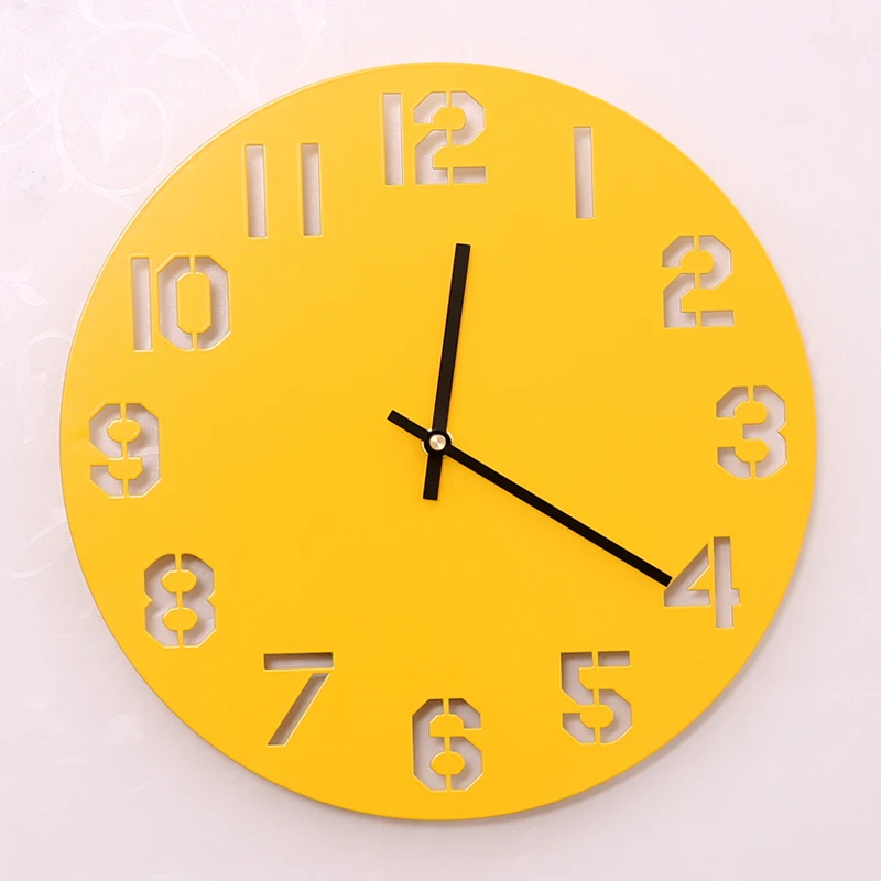 

Hollow Digital Wall Clock Modern Design Silent Living Room Quartz Clock Creative Simple Horloge Metal Sheet Decoration AA50WC