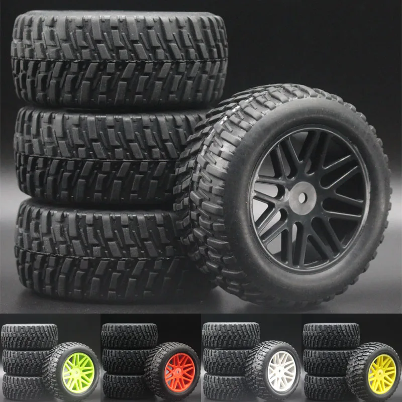 4 шт. 1/10 RC модель 4WD Sport Pull Rally Автомобильные Колесные диски и шины диаметром 95 мм