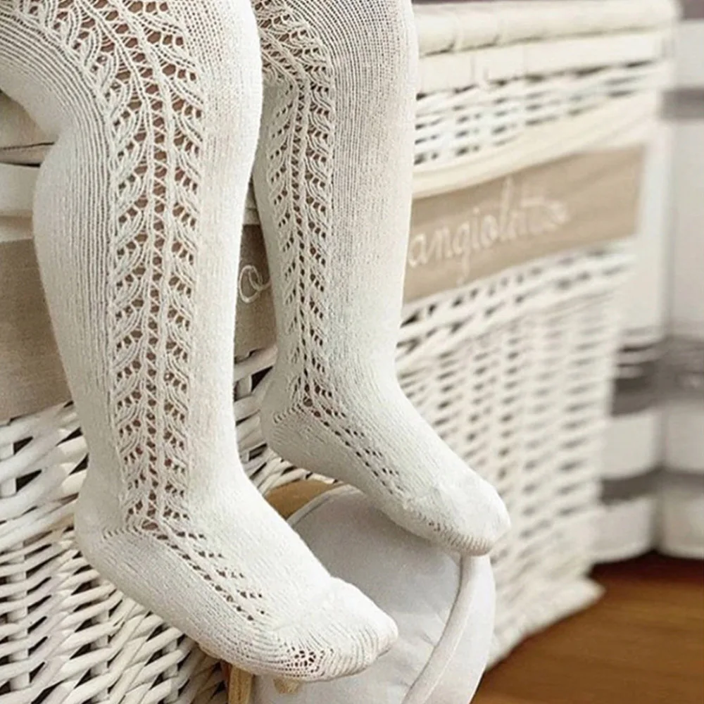 2021 Spring Baby Tights Girls Stockings With Royal Bow Spanish Style Toddlers Pantyhose Kids Hollow Out Infant Warm Pantyhose