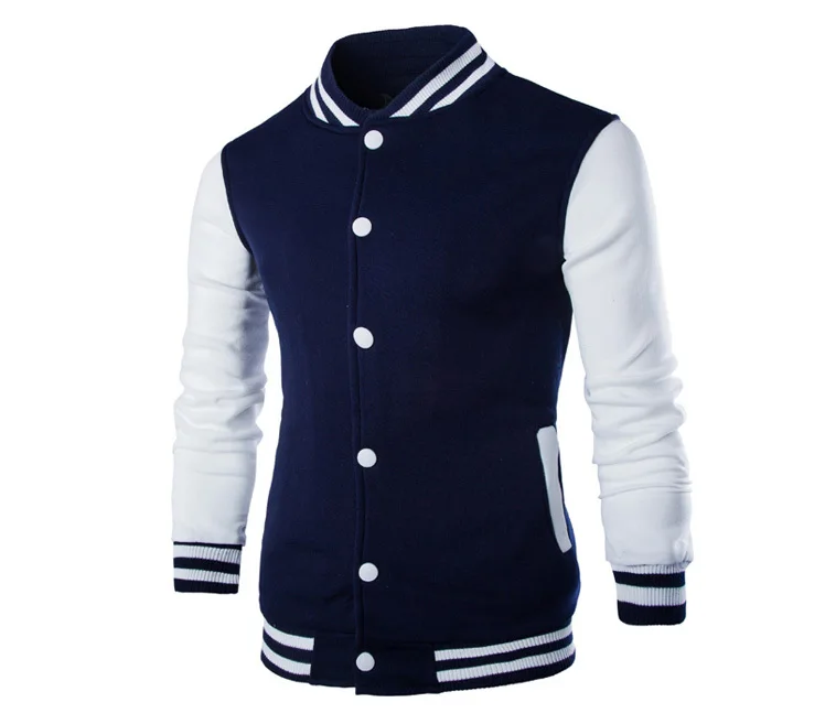 navy blue Новинка, мужская бейсбольная куртка для мальчиков, модный дизайн, черный цвет, Мужская облегающая куртка в студенческом стиле, Мужская брендовая стильная куртка - Цвет: navy blue