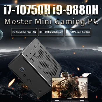 

10th Gen Nuc i7 10750H i9 9880H 6 Core i5 Mini PC 2 Lan Windows 10 2*DDR4 2*M.2 NVME AC WiFi Gaming Desktop Computer 4K DP HDMI