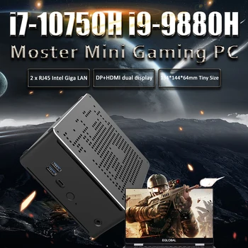 

Eglobal Mini PC Intel Core i9 9880H/9850H 8 Cores 16 Threads Gaming PC 2*DDR4 2*M.2 NVMe Windows 10 Pro HDMI DP AC WiFi