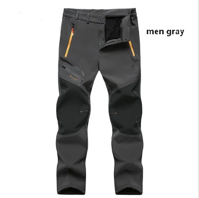 men gray Для женщин и мужчин 6XL брюки для рыбалки походные треккинговые зимние походные альпинистские штаны для бега размера плюс больше размера d водонепроницаемые штаны для улицы - Цвет: men gray