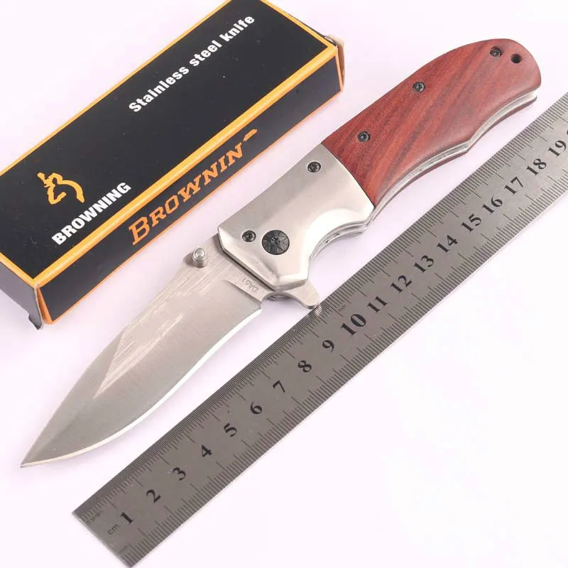 

Outdoor folding knife sharp folding knife DA51 wooden handle gift knife saber collection fruit knife