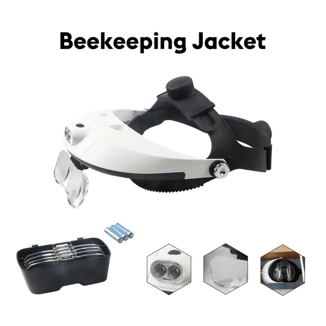 Méhészeti Nagyítás Üveg Led -Os Lámpás Tenyésztő Méhkirálynő Berendezés Több Fejpánt Nagyító Szerszámok - Image 2