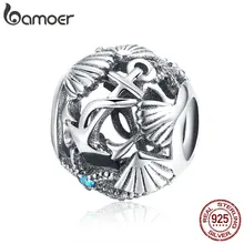 BAMOER подлинные 925 пробы серебряные бусины в виде тропических пляжных ракушек, очаровательные браслеты и ожерелья, DIY ювелирные изделия SCC995