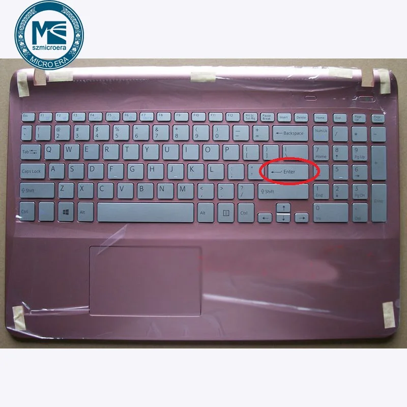 Pink laptop case palmrest upper cover keyboard top case for SONY SVF152a29t SVF153a1qt SVF15327scp US layout - Color: Pink