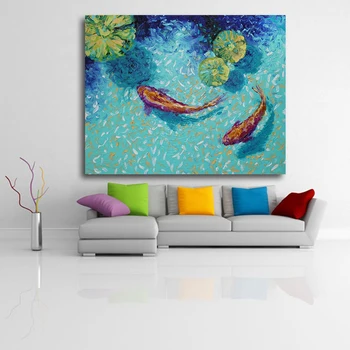 

NINE posters and prints Animal Canvas Painting Wall Art Prints Modern for Living Room Home Decor No Frame The Fish